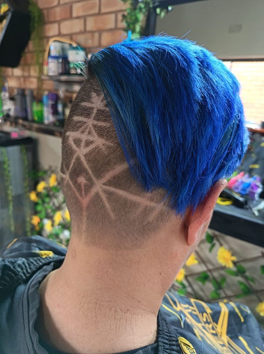 Blue creative colour with a patterned clipper design