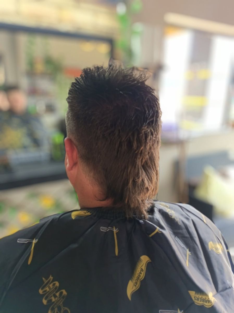 Textured modern mullet cut created at Lynne’s Hair Studio